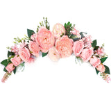 1 x RAW Customer Returns Peony Wreath, Artificial Flower Wreath, Wreath, Flower Wreath for Door, Wedding, Party, Wall, Home Decor Pink Peonies Swag  - RRP €22.8