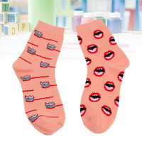 1 x Brand New BESTOYARD Winter Autumn High Socks In Tube Sock Cotton Teeth and Toothbrush Women Men Socks Orange  - RRP €20.4