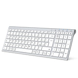 1 x RAW Customer Returns Bluetooth Keyboard, iClever Rechargeable Multi-Device Bluetooth 5.1 Keyboard with Stable Connection for Mac OS, Android, Windows Silver  - RRP €37.37