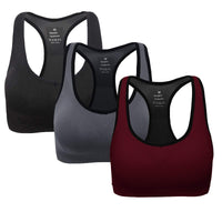 1 x RAW Customer Returns ANGOOL Women s Comfort Classic Racerback Sports Bra Top for Yoga Fitness Training, Black Grey Wine Red, S Fit 65B 65C 65D 70BC 70D 75BC - RRP €28.22