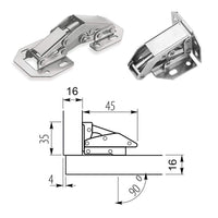 1 x RAW Customer Returns LIKERIANY Small screw-on hinge with spring 90 degree hinge without cup hole for corner stop and inboard stop door hinges kitchen cabinet wardrobe light cabinet door furniture 10 pieces - RRP €11.09