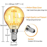 1 x RAW Customer Returns WOOWTT E14 Vintage Light Bulb, LED Edison Light Bulb, 4W LED Filament Retro Lamp Incandescent Bulb, Antique Amber Warm White 2700K Globe G45, 220V, Not Dimmable - 6 Pack - RRP €16.13