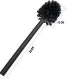 1 x RAW Customer Returns Toilet brush black set of 2 with 3 replacement brush heads, WAVEWO toilet brush with long stainless steel handle for bathroom, toilet brush replacement diameter 7 cm, matt black - RRP €23.18