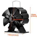 1 x RAW Customer Returns ELUTENG Fireplace Fan Stove Fan Without Electricity Magnetic 6 Blades with Thermometer 12.5x11x11cm, Aluminum Quiet Fireplace Fan for Fireplace Wood Stove Stove Pipe 50 C and 350 C - RRP €28.22