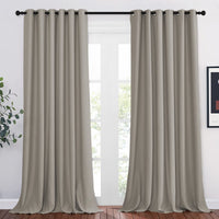 1 x RAW Customer Returns PONY DANCE Opaque eyelet curtains for large windows, set of 2, H 245 x W 200 cm, curtains, living room, modern blackout curtains, heat-insulating, sand colour - RRP €53.95