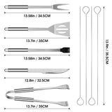 1 x RAW Customer Returns Barbecue Tool Set, Stainless Steel, Professional Barbecue Accessories, with Easy Carry Bag 9 PCS  - RRP €19.99