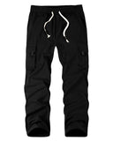 1 x RAW Customer Returns NANAMEEI Men s Elastic Casual Loose Fit Cargo Pants Cotton Casual Large Size with 6 Pockets Black XXL - RRP €27.6