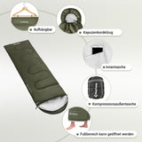 1 x RAW Customer Returns KingCamp Sleeping Bag Blanket Sleeping Bag Camping Outdoor 3-4 Seasons for Adults Children Ultralight Warm Washable for Travel and Adventure, Olive L Zip, 220 75cm  - RRP €35.57