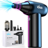 1 x RAW Customer Returns iDOO Compressed Air Spray Electric Dust Blower, Metal, 2 in 1, 3-Speed Car Cleaning Set Air Spray with Cleaning Brush and USB Quick Charge, Compressed Air Duster for PC, Keyboard Cleaning, Laptop - RRP €59.99