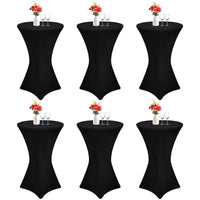 1 x RAW Customer Returns Showgeous set of 6 stretch bar table covers for bistro tables 60-65 cm, covers for bar tables black 60 cm, reinforcement in the foot area, stretch cover black covers for bar tables and bistro tables - RRP €50.27