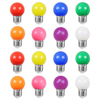 1 x RAW Customer Returns Colored 2W E27 G45 LED bulbs, e27 lighting bulbs, colorful light bulbs for wedding Halloween Christmas party bar, waterproof fairy lights for indoor and outdoor use, 16 pieces - RRP €20.59