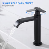 1 x RAW Customer Returns AiHom waterfall cold water tap black tap cold water cold water tap guest toilet cold water tap bathroom tap washbasin tap for small bathroom sink - RRP €32.38