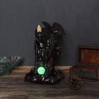 1 x RAW Customer Returns Ceramic Incense Fountain, Backflow Waterfall Dragon Incense Holder Aromatherapy Ornament Home Decor with 9 Backflow Incenses 2 with LED  - RRP €20.68