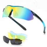 9 x RAW Customer Returns Jarkyfine cycling glasses sports glasses with 5 interchangeable lenses cycling glasses men women UV protection sports sunglasses for outdoor activities such as cycling running climbing driving fishing - RRP €108.9