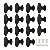 1 x RAW Customer Returns GOTRUST 15PCS Cabinet Knobs Black 30mm Matt Round Furniture Knobs, Matte Black Kitchen Cabinet Knobs, Dresser Knobs Drawer Knobs for Wardrobe, Dressers, Drawers, Kitchen - RRP €24.0