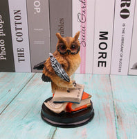 15 x Brand New HOMERRY Small Eagle Owl Figurines on Books Decorative Home Decor Resin Animal Sculpture - Owl of Wisdom and Knowledge 4.5  - RRP €306.0