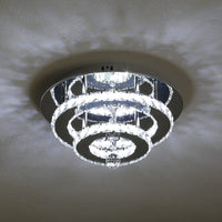 1 x RAW Customer Returns Comely 36W LED Ceiling Light Cold White Double Layer Crystal Ceiling Light, 30CM Round Ceiling Lamp Living Room, 6500 Kelvin, Modern Chandelier Crystal for Bedroom Bathroom Kitchen Balcony Hallway - RRP €56.51