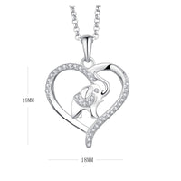 3 x Brand New JO WISDOM Colliers Heart in Silver 925 1000 for Women, Pendent Elephant Animal Amulette Chance with Chain with 3A Oxyde Zircon - RRP €117.42