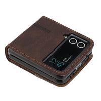 1 x RAW Customer Returns Radoo Compatible with Samsung Galaxy Z Flip 3 Case, PU Leather Cell Phone Case Stand Feature Magnetic Closure Snap Protective Case Foldable Flip Case Cover for Samsung Galaxy Z Flip 3 Brown  - RRP €21.6