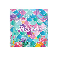 1 x Brand New fanquare mermaid party tableware paper plates, cups, napkins, forks mermaid party tableware for girls, children s birthday, party decoration, 16 guests - RRP €20.4