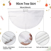 1 x RAW Customer Returns Christmas Tree Blanket 90cm, White Plush Christmas Tree Blanket, Round Faux Fur Blanket Christmas Decor Mat for Christmas Tree Skirt Decor - RRP €19.2