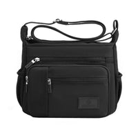 1 x RAW Customer Returns Wafybsre Casual Shoulder Bag for Women, Multi-Pocket Shoulder Bags Waterproof Nylon Bags Black  - RRP €22.99