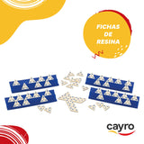 8 x Brand New Cayro - Dominoes - 8 Years - Triangular Model - Educational Board Game for Children and Adults - 1 Metal Box, 56 Pieces and 4 Supports - 2 to 4 Players - RRP €191.2