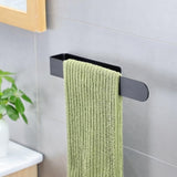 1 x RAW Customer Returns Taozun towel rail without drilling 30 cm towel rail black stainless steel guest towel rail self-adhesive bath towel rail for gluing for bathroom and kitchen - RRP €14.99