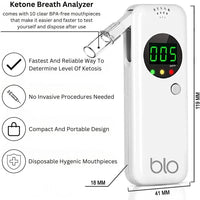 1 x RAW Customer Returns BLO Digital Ketone Breath Monitor for Diet, Weight Loss and Blood Sugar Management, Accurate Portable Ketosis Testing Device with 10 Mouthpieces, Fast Test Status Tracking - RRP €37.25