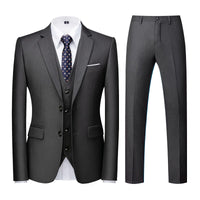 1 x RAW Customer Returns KUDORO Men s Suits 3-Piece Slim Fit Single Breasted Two Buttons for Wedding Business Suit Men s Formal Jacket Vest Trousers Dark Grey, 3XL  - RRP €119.99