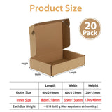 1 x RAW Customer Returns Giftgarden 20 pieces sturdy shipping boxes with lid, 229x153x51 mm cardboard - small folding boxes made of corrugated cardboard for postal, courier and gift shipping, packaging, mailings and companies, brown - RRP €22.24