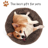 8 x Brand New NIBESSER Pet Bed Dog Bed Cat Bed Round Plush Dog Sofa Cat Sofa Cushion in Donut Shape Diameter 60cm, Coffee  - RRP €237.04