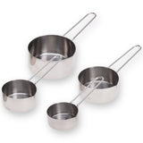 1 x RAW Customer Returns 4-piece stainless steel measuring cup set - dishwasher safe - 1 cup 250ml , 1 2 cup 125ml , 1 3 cup 80ml , 1 4 cup 60ml - precise measurement of ingredients - RRP €12.84