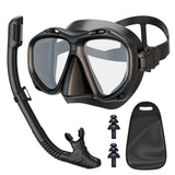 1 x RAW Customer Returns TOMSHOO Snorkeling Set Adults, Snorkeling Set with Diving Goggles and Dry Snorkel, Earplugs, Storage Bag, Anti-Fog and Leak for Snorkeling, Swimming, Diving, Black - RRP €21.23