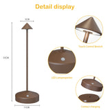 8 x Brand New GGII Dimmable LED Table Lamp, LED Battery Table Lamp Made of Aluminum, Table Lamps Wirelessly Rechargeable, Rechargeable and IP54 Waterproof, USB Lamp for Restaurant Terrace Balcony, Dining Table Brown  - RRP €319.92