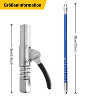 1 x RAW Customer Returns HIMOMO G Coupler for Grease Gun, Grease Gun Mouthpiece with 30 cm Hose Grease Gun Coupling Mouthpiece Coupling for Cone Grease Nipple Grease Gun for All Types of Grease Guns - RRP €17.7