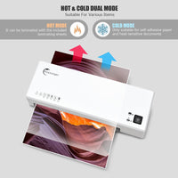 1 x RAW Customer Returns 4 in 1 hot and cold laminator and 40 pouches, for A4, A5, A6 formats, with paper cutter and corner rounder, for office, home, restaurant menus, school - RRP €39.31