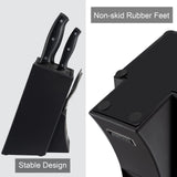 1 x RAW Customer Returns Karcu Black Knife Block without Knives Unfilled Universal Knife Block Stable with Bristle Insert Strong Hold for Knives - RRP €30.24