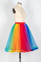 1 x RAW Customer Returns Babyonlinedress Short Tulle Petticoat Tutu Skirt Women Party Ballet Dance Skirt Women Vintage Multiple Colors Elastic Waist Rainbow One Size - RRP €36.4