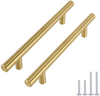 1 x RAW Customer Returns goldenwarm 15 pieces furniture handles 128mm hole spacing gold cabinet handles gold door handles gold -LS201GD128 drawer handles gold handles kitchen gold furniture handles stainless steel 128mm - RRP €27.22