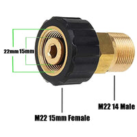 1 x RAW Customer Returns Stone Banks Brass Pressure Washer Coupling, M22 15mm Female Thread to M22 14mm Male Thread Quick Connector Pressure Washer Adapter Accessories Parts Fits - RRP €10.99