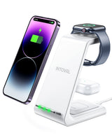 1 x RAW Customer Returns Intoval Wireless Charging Station, 3 in 1 Charger for Apple iPhone iWatch Airpods,iPhone 13,12,11 Pro, Pro Max XS XR XS X 8 Plus ,iWatch 7 6 SE 5 4 3 2,Earphone Pro 3gen. A3 white  - RRP €40.33