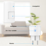 1 x RAW Customer Returns Motion detector socket, Milduall wireless infrared PIR motion sensor radio passage detector socket Range up to 12m Battery operated Wireless radio switch for alarm system lighting - RRP €22.99