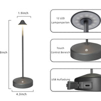 1 x Brand New GGII Table Lamp Wireless Dimmable LED Battery Table Lamp, 3 Colors Table Lamp Indoor Outdoor IP44 Waterproof, 4000mAh Touch Dimmable Battery Table Lamps for Restaurant Balcony Camping Hotel. - RRP €59.99