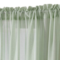 1 x RAW Customer Returns MIULEE Set of 2 Sheer Voile Curtains Rod Pocket Transparent Curtain Made of Voile Polyester Window Curtain Transparent Living Room Airy for Bedroom 140 X 215 cm W x H , Rod Pocket Green - RRP €23.99