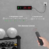 1 x RAW Customer Returns Gym Timer, LED Interval Timer Aluminum Fitness Clock Count Up Down Stopwatch with Remote Control, Brightness and Adjustable Volume for Home Gym - RRP €51.9