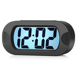 1 x RAW Customer Returns Plumeet Easy to Set, Large Digital LCD Travel Alarm Clock, With Snooze Mode and Night Light, Rising Sound Alarm Handheld Size, Kids Black  - RRP €18.65