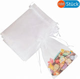 1 x RAW Customer Returns MAOOY Organza Bags 20 x 30 cm White 100 Pieces Organza Bags for Filling Small Organza Bags Jewelry Bags Bags for Guest Gifts Wedding Christmas Gift Bags Grape Protection Bags - RRP €21.99