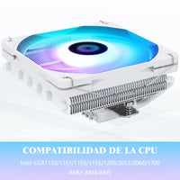 1 x RAW Customer Returns Thermalright AXP120-X67 WHITE ARGB Low Profile CPU Air Cooler with Right 120mm TL-C12015W-S PWM Fan, 6 Heatpipes, 67mm Height, for AMD AM4 Intel LGA 1700 1150 1151 1155 1156 1200 2011 2066 - RRP €32.4