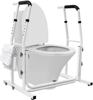 1 x RAW Customer Returns NAIZY toilet stand-up aid, height-adjustable and adjustable angle, toilet support frame with storage basket, toilet support aid, load capacity up to 200 kg - RRP €60.1